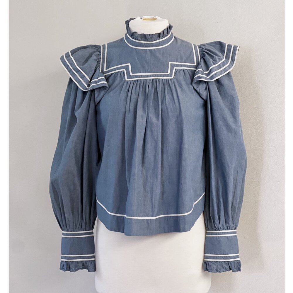 Ulla Johnson Ruffle Chambray Blouse